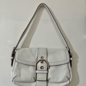 Vintage Coach white soho buckle shoulder bag Y2K 9434